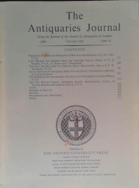 The Antiquaries Journal LXVI | 9999903475132