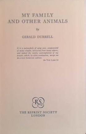 My Family and Other Animals | 9999903408697 | Gerald Durrell