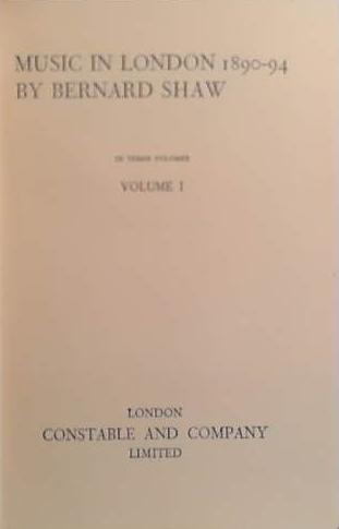 Music in London Vol. 1, 2 and 3 | 9999900251029 | Shaw, George Bernard
