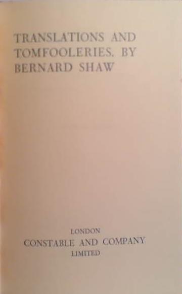 Translations and Tomfooleries | 9999900250848 | Shaw, George Bernard