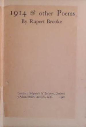 1914 and Other Poems | 9999903465737 | Rupert Brooke
