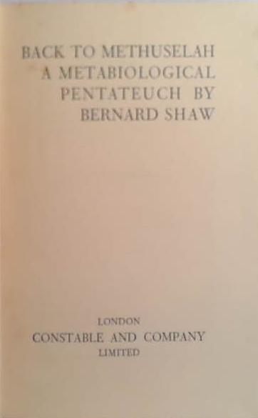 Back to Methusela | 9999900250817 | Shaw, George Bernard