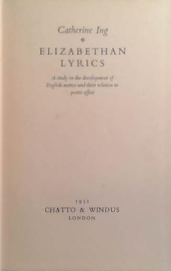 Elizabethan Lyrics | 9999903508861 | Catherine Ing