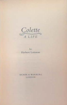 Colette | 9999903279785 | Herbert Lottman