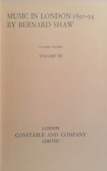 Music in London Vol. 3 | 9999900251067 | Shaw, George Bernard