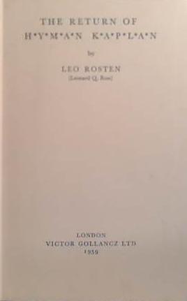 The Return of Hyman Kaplan | 9999903517375 | Leo Rosten