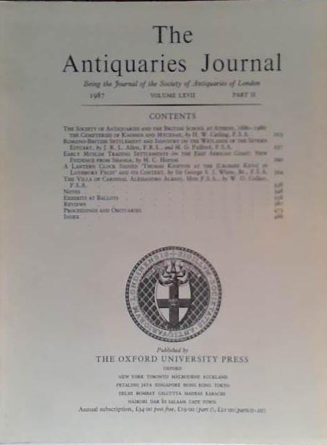 The Antiquaries Journal LXVII | 9999903475064