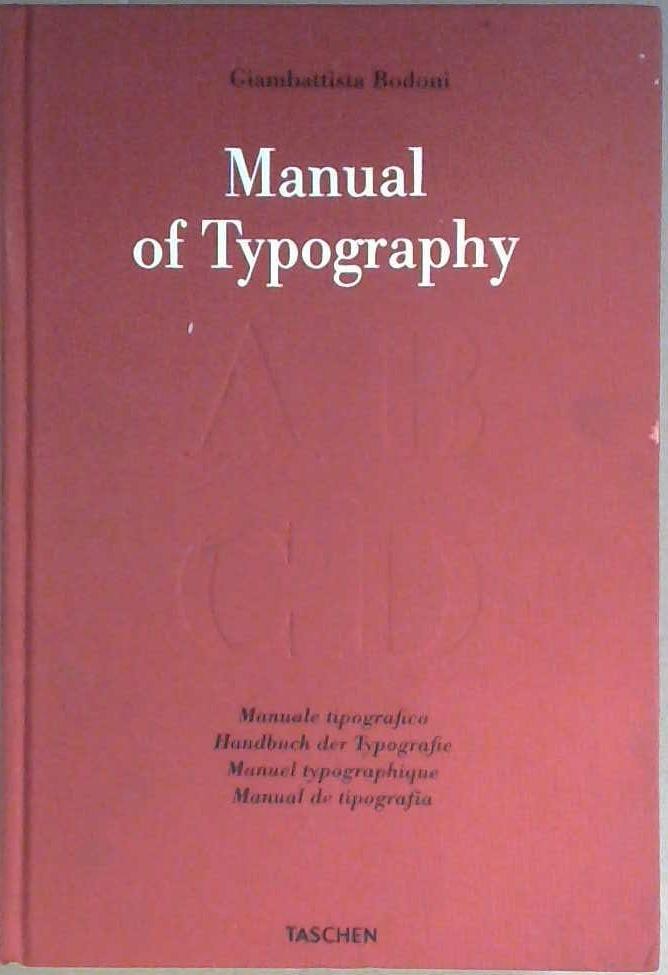 Manual of Typography | 9999903043843 | Bodoni, Giambattista