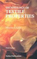 Technology of Textile Properties | 9999903102779 | Marjorie A. Taylor