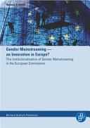 Gender Mainstreaming -- an Innovation in Europe? | 9999902664452 | Verena Schmidt