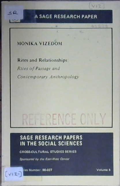 Rites and Relationships | 9999903037415 | Vizedom, Monika