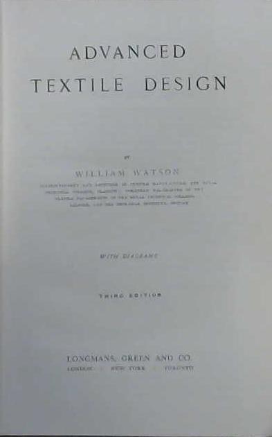 Advanced Textile Design | 9999903102786 | William Watson