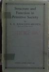 Structure and Function in Primitive Society | 9999903501183 | A.R: Radcliffe-Brown