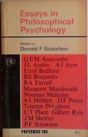 Essays in Philosophical Psychology | 9999903425458 | Donald F. Gustafson