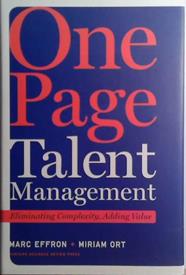 One Page Talent Management | 9999903529163 | Marc Effron