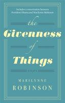 The Giveness of Things | 9999903147770 | Robinson, Marilynne
