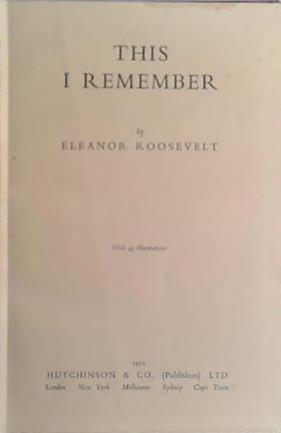 This I Remember | 9999903480235 | Eleanor Roosevelt