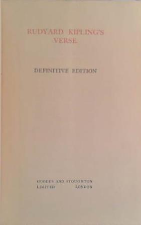 The Definitive Edition of Rudyard Kipling's Verse | 9999903459040 | Rudyard Kipling
