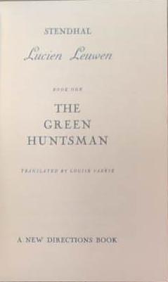 The Green Huntsman | 9999903323655 | Stendhal