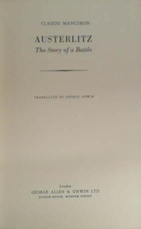 Austerlitz | 9999903406389 | Claude Manceron