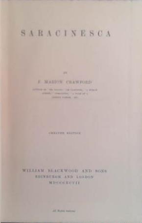 Saracinesca | 9999903489825 | F. Marion Crawford