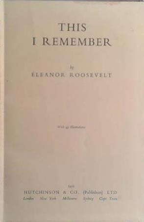 This I Remember | 9999903480235 | Eleanor Roosevelt