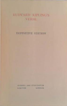 The Definitive Edition of Rudyard Kipling's Verse | 9999903459040 | Rudyard Kipling