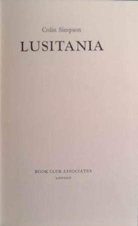 Lusitania | 9999903465744 | Colin Simpson