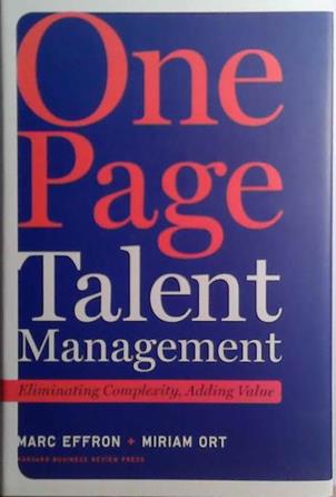One Page Talent Management | 9999903529163 | Marc Effron