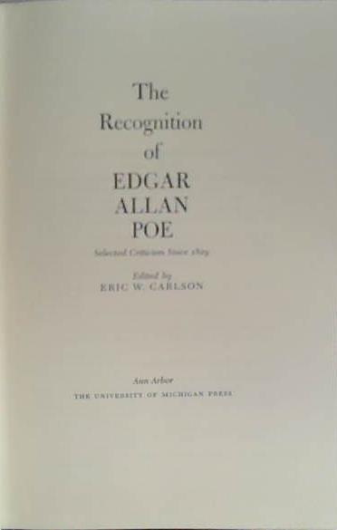 The Recognition of Edgar Allan Poe | 9999903407119 | Carlson