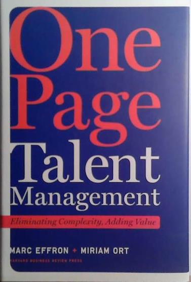 One Page Talent Management | 9999903529163 | Marc Effron